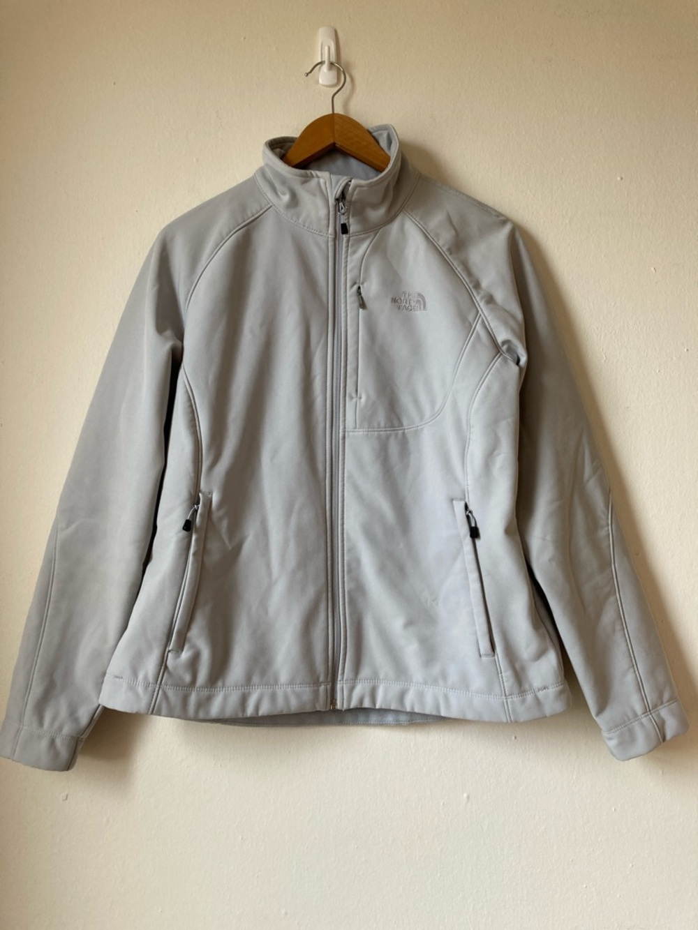 The North Face Softshell Full Zip Jacket Light Gray Women's L